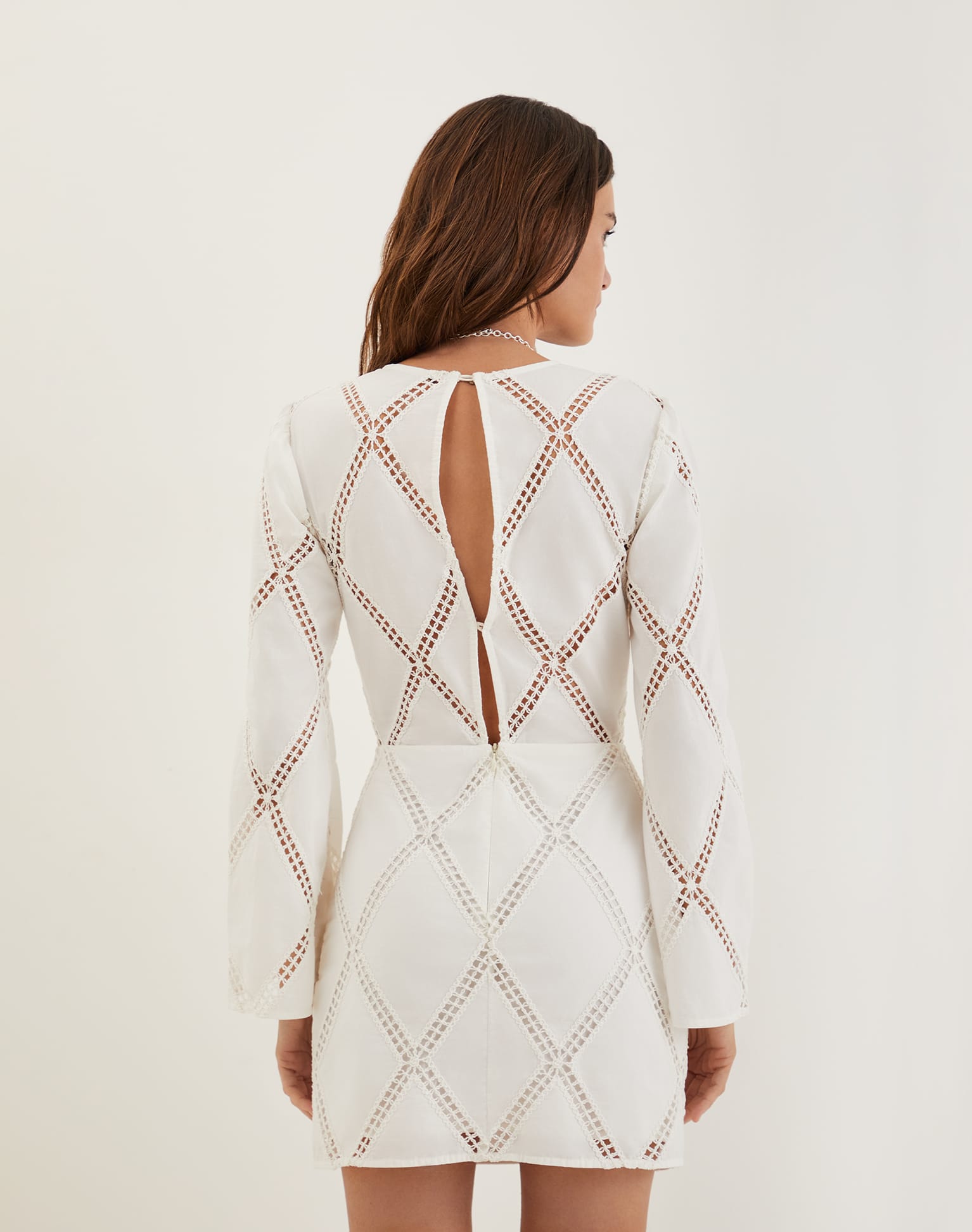 Eyelet Kaira Short Dress - Off White