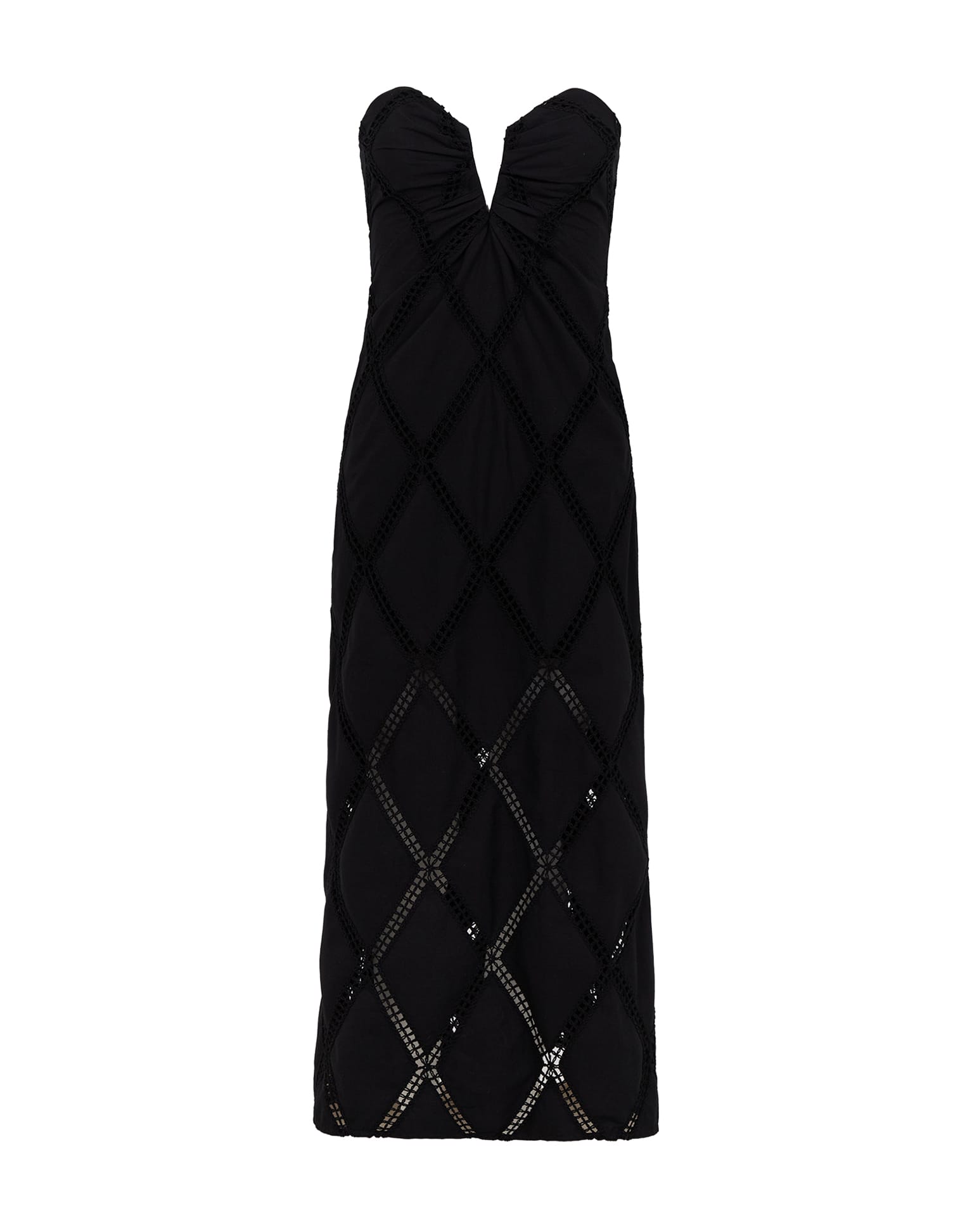 Eyelet Zhen Long Dress - Black
