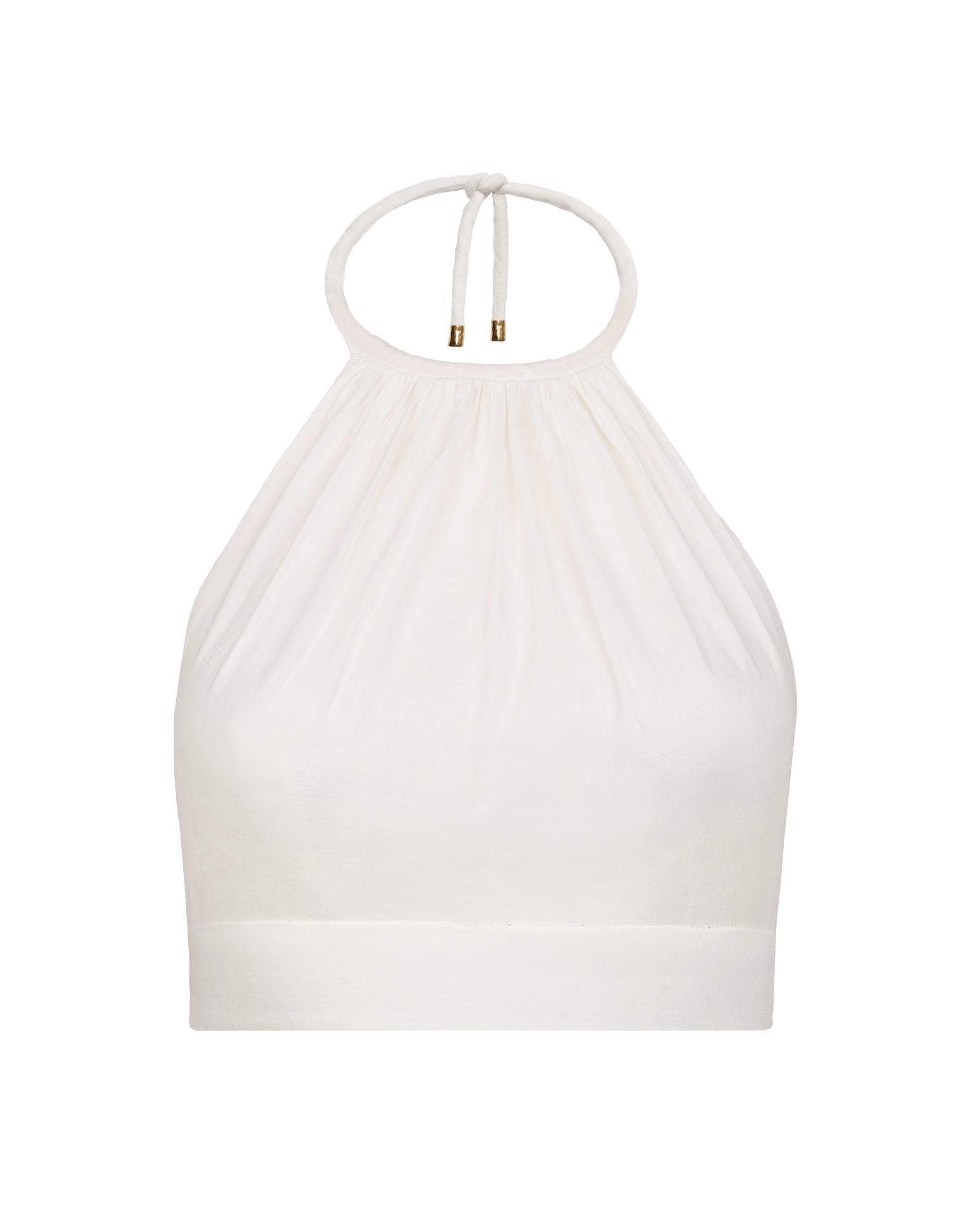 Ibiza High Neck Halter Top - Off White