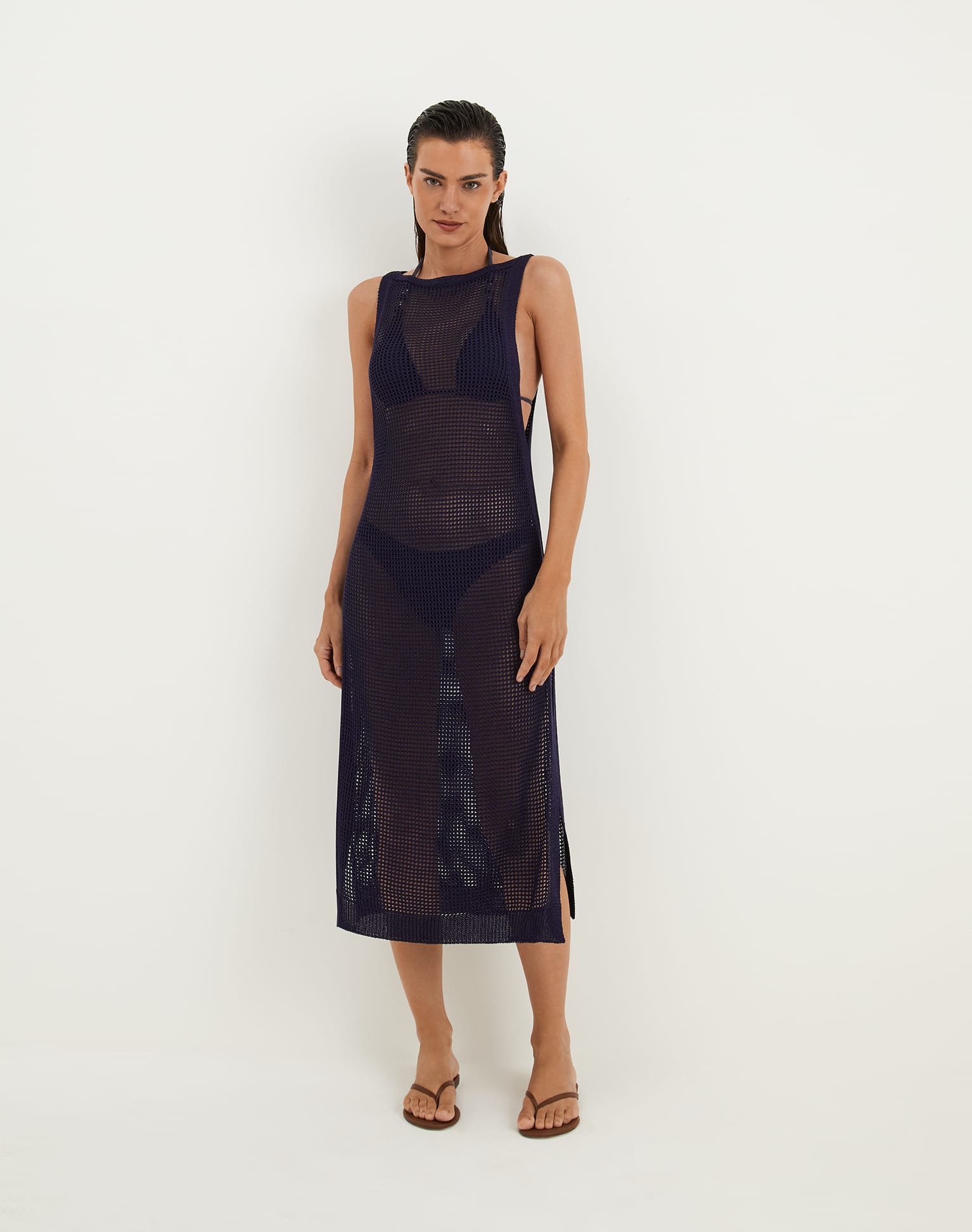 Knit Hanna Long Cover Up - Sailboat