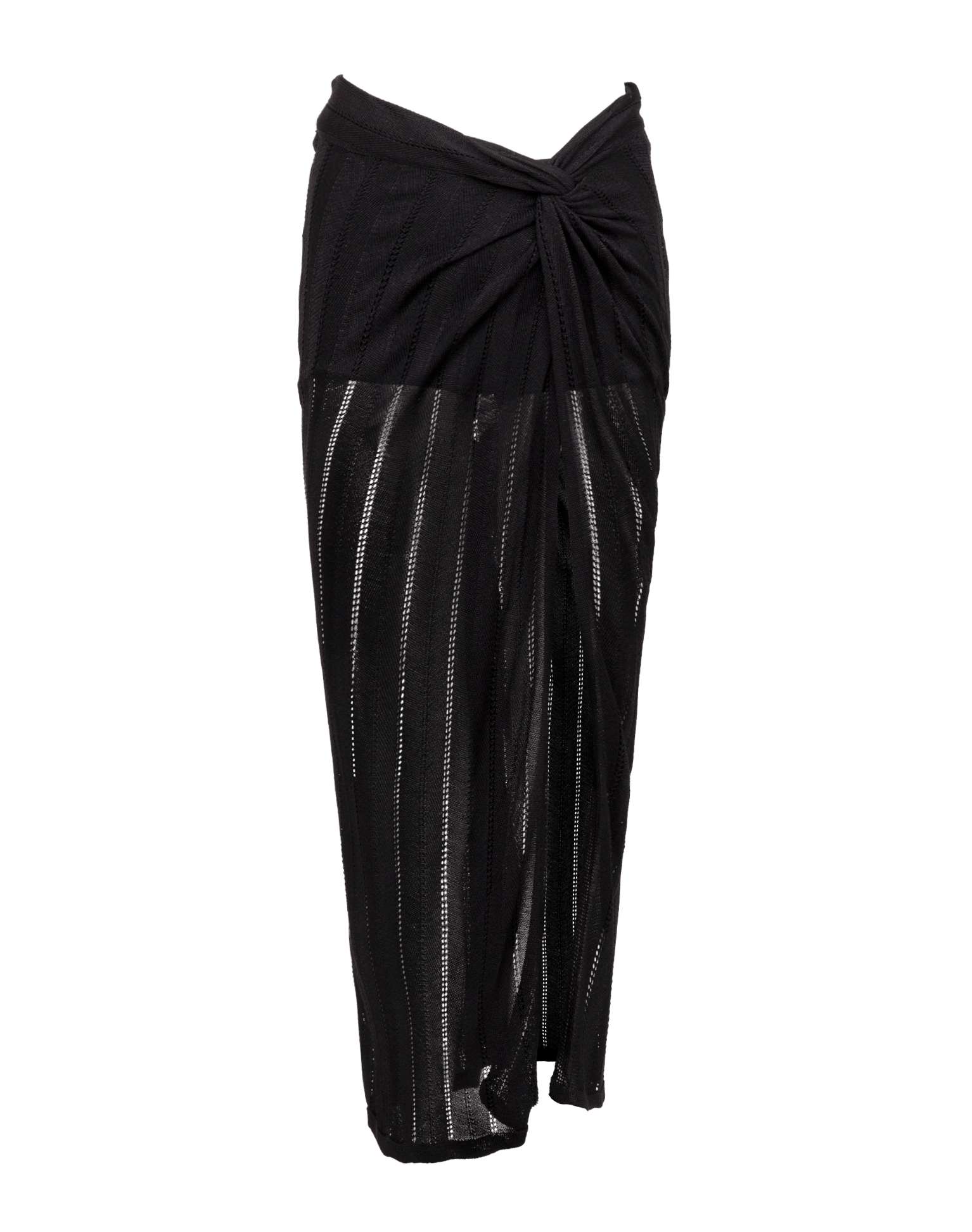 Knit Vis Long Skirt - Black