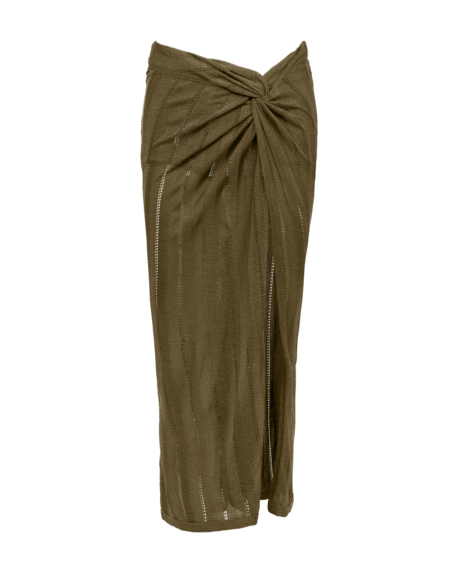 Knit Vis Long Skirt - Evergreen