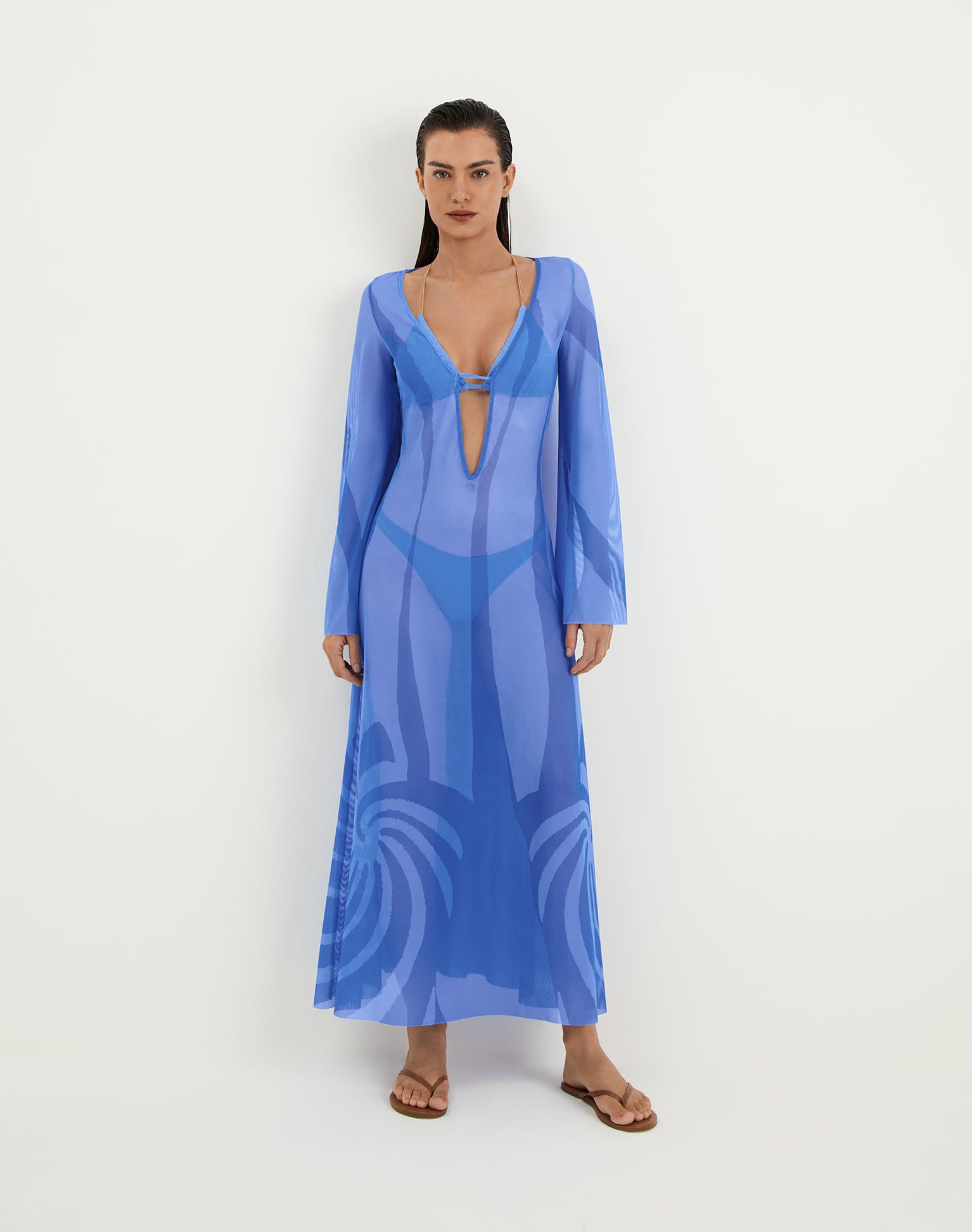 Lidi Long Cover Up Tunic - Neptune