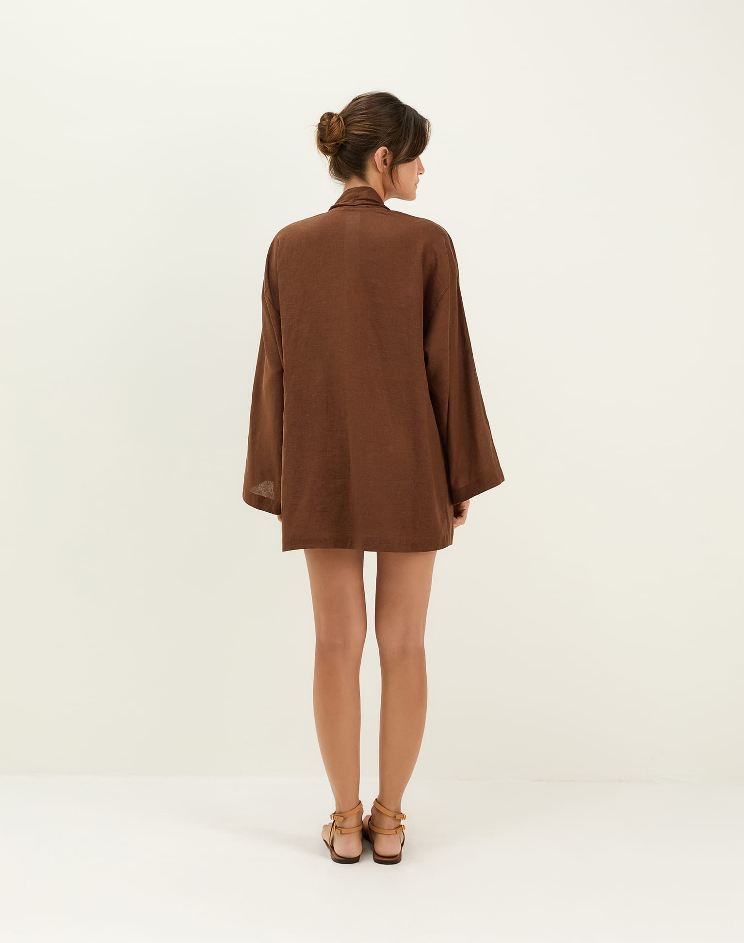 Luna Short Kimono - Brown