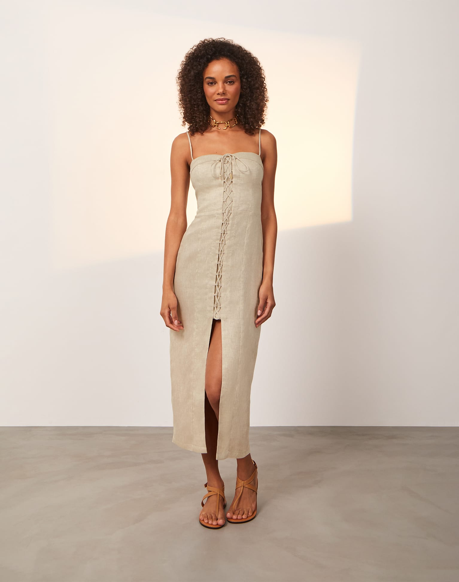 Rubia Midi Dress - Natural
