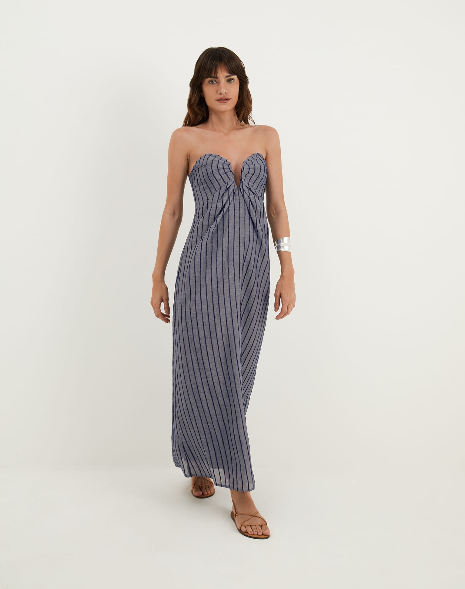 Zhen Long Dress - Sailboat Pinstripe